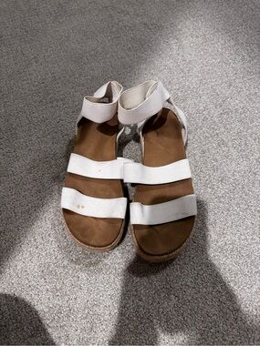 White platform sandals